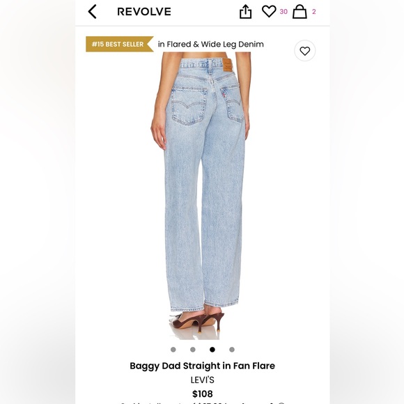 NWT! Levi’s Baggy Dad Jeans 28 - Picture 2 of 3
